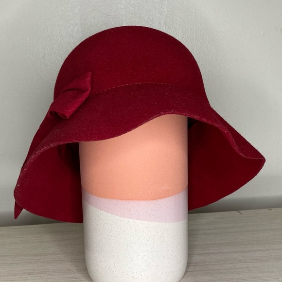 Charter Club Wool vintage style cloche hat red - Picture 3 of 10